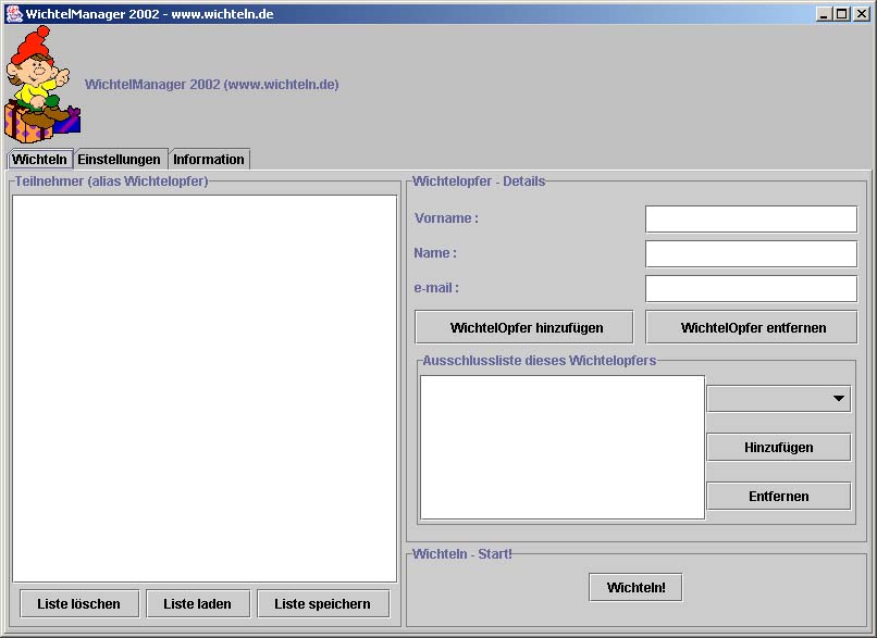 Screenshot Main WichtelManager 2002